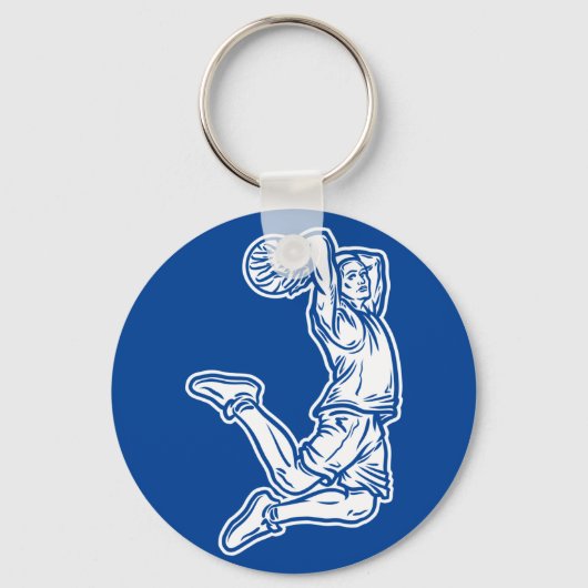 バスケットボールプレイヤーDoing Slam Dunk Lightデザイン キーホルダー (正面)
