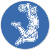 バスケットボールプレイヤーDoing Slam Dunk Lightデザイン シール (正面)