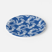 バスケットボールプレイヤーDoing Slam Dunk Lightデザイン ペーパープレート (アングル)