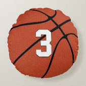 バスケットボールプレーカスタムヤーのジャージーナンバースポーツ ラウンドクッション (正面)