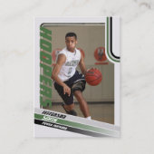バスケットボールプレーカスタムヤーのトレーディングカードブラックグリーン コーリングカード (正面)