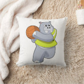 バスケットボールプレーヤーとしてのヒッポBasketball.PNG クッション (ブランケット)