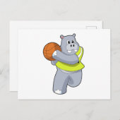 バスケットボールプレーヤーとしてのヒッポBasketball.PNG ポストカード (正面/裏面)