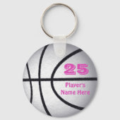 バスケットボールプレーヤーのギフトアイディアNAMEおよびNUMBER キーホルダー (裏面)