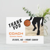 バスケットボールプレーヤーのシルエットカードありがとう サンキューカード (スタンド正面)