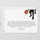 バスケットボールプレーヤーのシルエットカードありがとう サンキューカード (裏面)