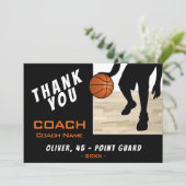 バスケットボールプレーヤーのシルエットカードありがとう サンキューカード (スタンド正面)