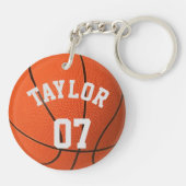 バスケットボールプレーヤーの名前と番号のカスタマイズ キーホルダー (裏面)