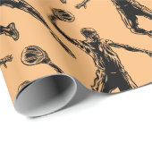 バスケットボールプレーヤースラムダンクダークデザイン ラッピングペーパー (ロールコーナー)