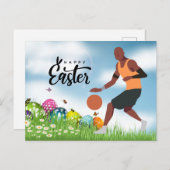 バスケットボールプレーヤーハッピーイースターホリデイ シーズンポストカード (正面/裏面)
