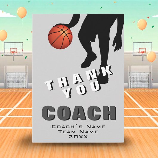 バスケットボールプレーヤーバスケットボールコーチサンキューカード サンキューカード