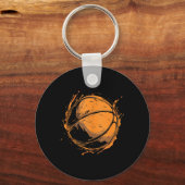 バスケットボールプレーヤーバスケットボールフップアートワークDr. キーホルダー (正面)
