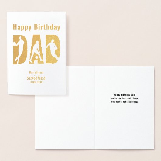 バスケットボールプレーヤーパパハッピーバースデーフォイルカード 箔カード (ディスプレー)