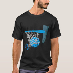 バスケットボールプレーヤーブルーリボン糖尿病認識度S Tシャツ