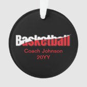 バスケットボールプレーヤー抽象芸術スウィッシュ – Word Art オーナメント (正面)