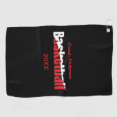 バスケットボールプレーヤー抽象芸術スウィッシュ – Word Art ゴルフタオル (横)