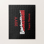 バスケットボールプレーヤー抽象芸術スウィッシュ – Word Art ジグソーパズル (縦)