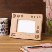 バスケットボールプレーヤー番号チーム名 レーザー彫刻フレーム (左)