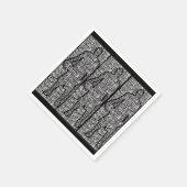 バスケットボールプレーヤー白黒紙ナプキンス スタンダードカクテルナプキン (角)