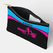 バスケットボールプレーヤー、バスケットボールガール誕生日 アクセサリーポーチ (見開き)