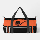 バスケットボールプレーヤー、バスケットボールチーム、誕生日ギフト ダッフルバッグ (正面)