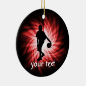 バスケットボールプレーヤー;赤 セラミックオーナメント (右)