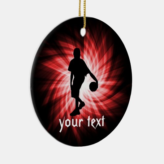 バスケットボールプレーヤー;赤 セラミックオーナメント (右)