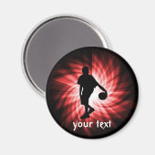 バスケットボールプレーヤー；赤 マグネット (正面/裏面)