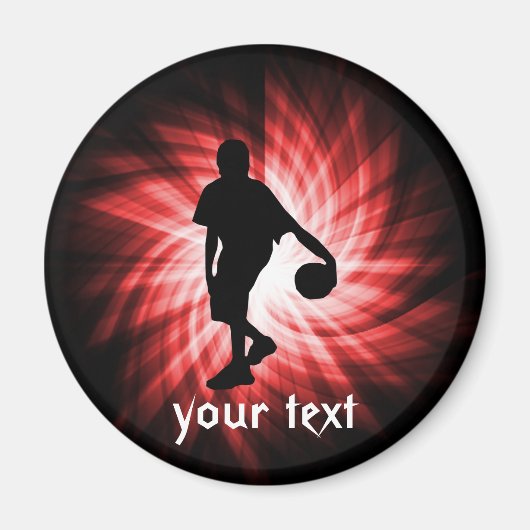 バスケットボールプレーヤー；赤 マグネット (正面)