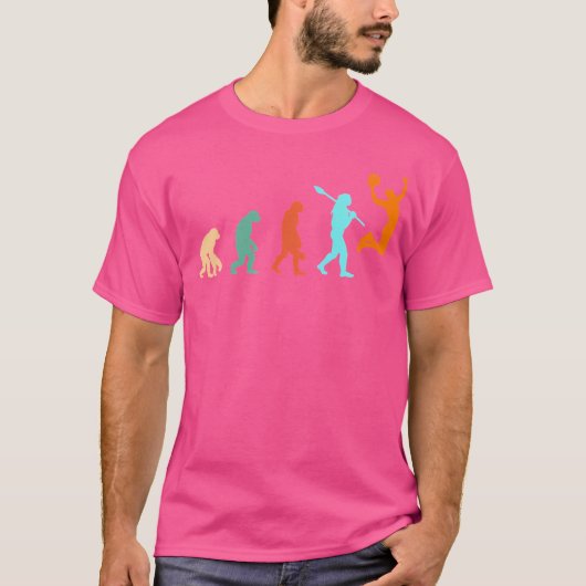 バスケットボールプレーヤー – 進化 Tシャツ (正面)
