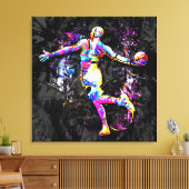 バスケットボールプレーヤー – B-Ball Slam Dunk - Streetball キャンバスプリント (インサイチュ (リビング))