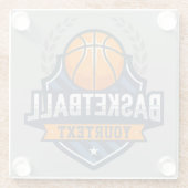 バスケットボールプレーヤーADD NAME大学スクールチーム ガラスコースター (裏面)