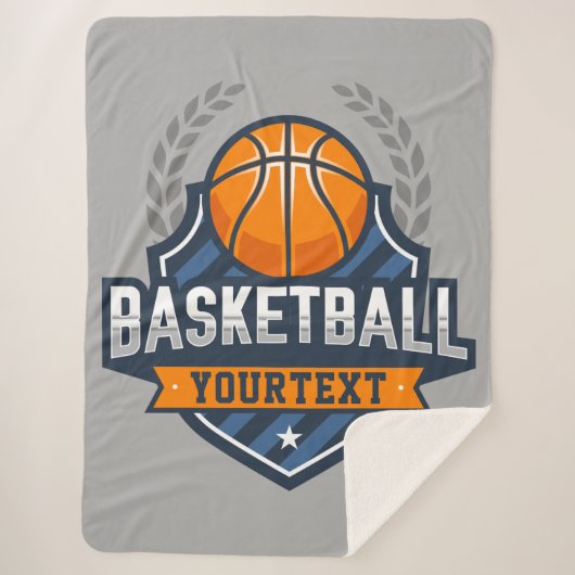 バスケットボールプレーヤーADD NAME大学スクールチーム シェルパブランケット (正面)