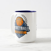 バスケットボールプレーヤーADD NAME大学スクールチーム ツートーンマグカップ (正面左)