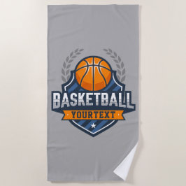 バスケットボールプレーヤーADD NAME大学スクールチーム ビーチタオル