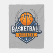 バスケットボールプレーヤーADD NAME大学スクールチーム フリースブランケット (正面)