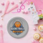 バスケットボールプレーヤーADD NAME大学スクールチーム ペーパープレート (パーティー)