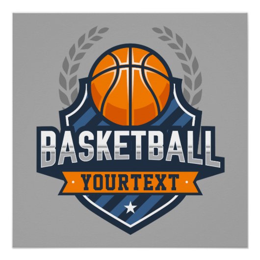 バスケットボールプレーヤーADD NAME大学スクールチーム ポスター (正面)