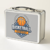バスケットボールプレーヤーADD NAME大学スクールチーム メタルランチボックス (裏面)