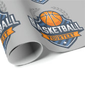 バスケットボールプレーヤーADD NAME大学スクールチーム ラッピングペーパー (ロールコーナー)