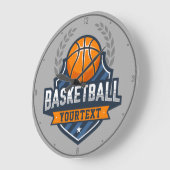 バスケットボールプレーヤーADD NAME大学スクールチーム ラージ壁時計 (傾斜)