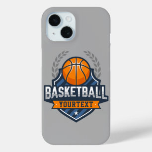 バスケットボールプレーヤーADD NAME大学スクールチーム iPhone 15ケース
