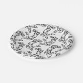 バスケットボールプレーヤーDoing Slam Dunk Darkデザイン ペーパープレート (アングル)