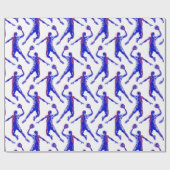 バスケットボールプレーヤーSlam Dunk，赤と青のデザイン ラッピングペーパー (フラット)