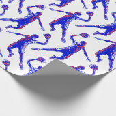 バスケットボールプレーヤーSlam Dunk，赤と青のデザイン ラッピングペーパー (角)