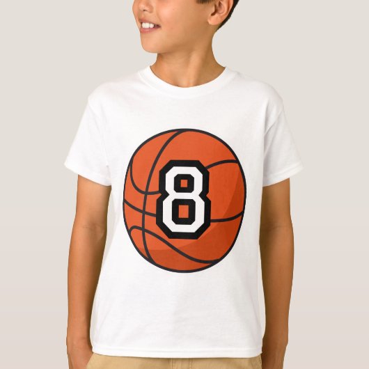 バスケットボールプレーヤーUniform Number 8ギフト Tシャツ (正面)