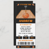 バスケットボールプロボールバースデーパーティーチケット 招待状 (正面/裏面)