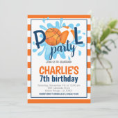 バスケットボールプールパーティー誕生日招待状 招待状 (スタンド正面)