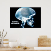 バスケットボールヘッド（X線） ポスター (キッチン)