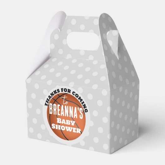 バスケットボールベビーシャワーパーティー フェイバーボックス (正面サイド)